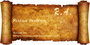 Ruzsa Andrea névjegykártya